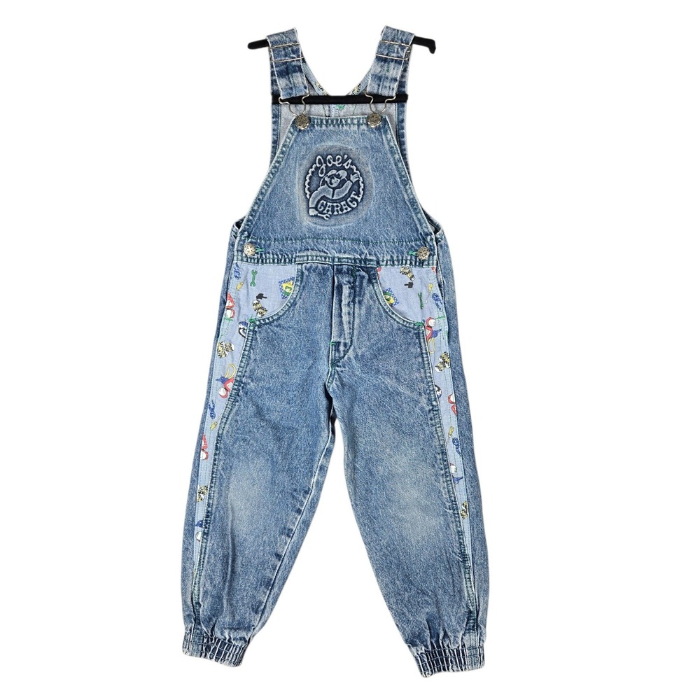 OshKosh B'gosh Overalls Toddler 4T Blue Denim Joes Garage Vintage Made in USA